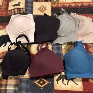 Set of Seven Colorful wireless Bras name brand 38C sold as a set of 7